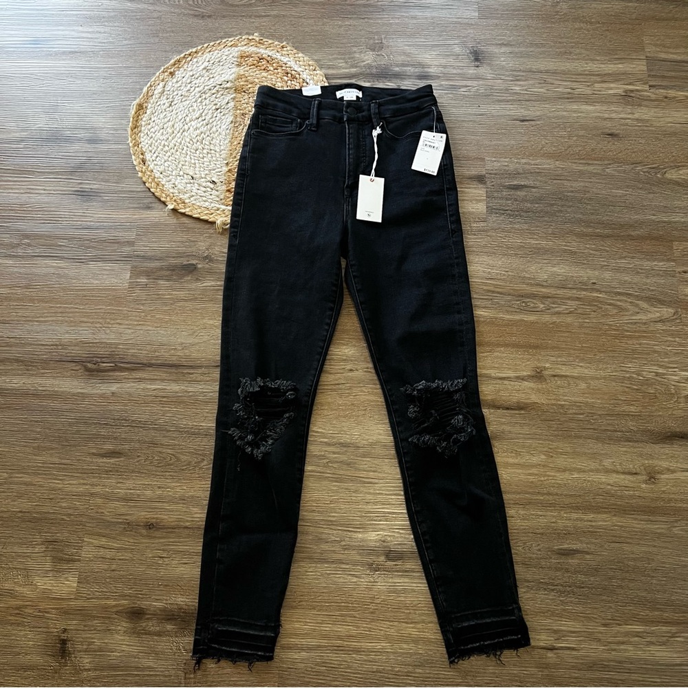 GOOD AMERICAN Womens Skinny Ripped Jeans NWT Retail $139